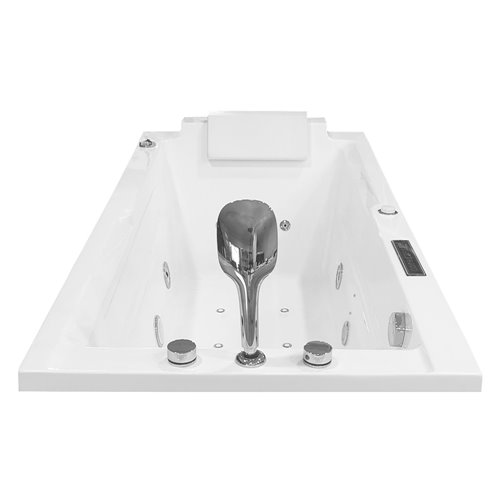 Narożna wanna z hydromasażem prostokątna konglomerat 150x73 cm MO-1802A