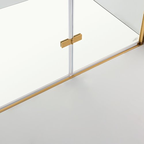 Złote drzwi prysznicowe łamane do wnęki 110 cm SH01D