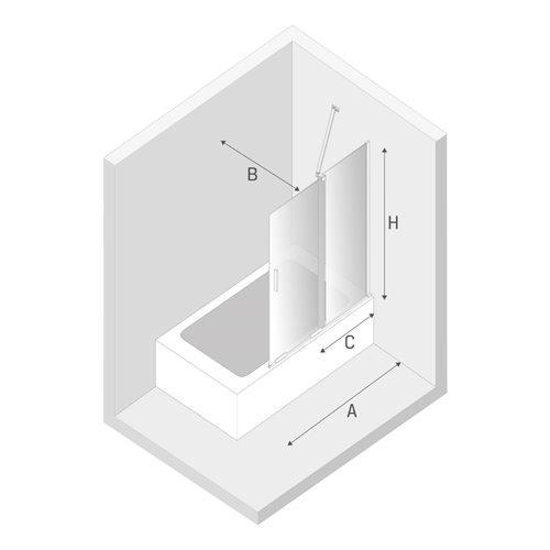 Chromowany parawan wannowy rozsuwany 90 cm Smart New Trendy EXK-4095-WU