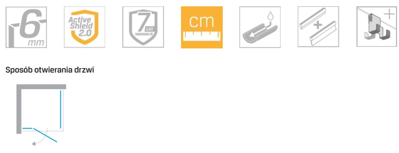 Czarna kabina prysznicowa lewa 90x100 EXK-6858 Avexa Black XR New Trendy