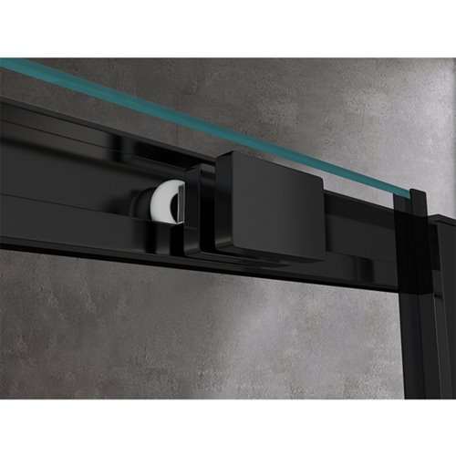 Czarne drzwi prysznicowe do wnęki 125-130 cm rozsuwane KZ14DB