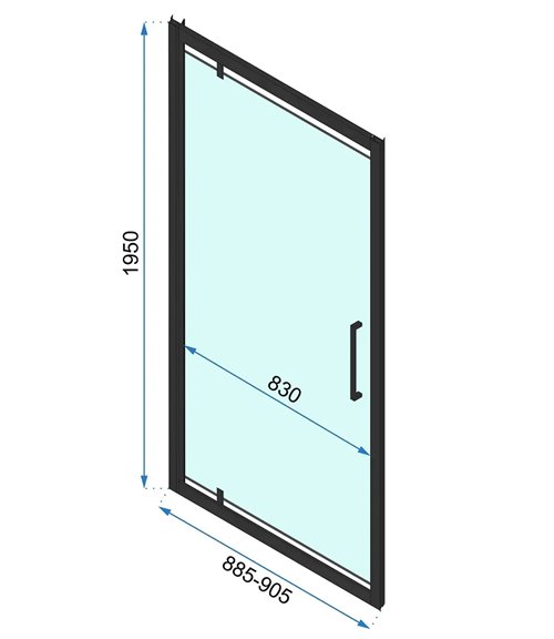 Złote szczotkowane drzwi prysznicowe uchylne 90 cm Rapid Swing Rea