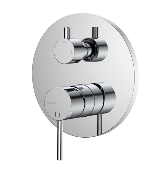 Zestaw prysznicowy podtynkowy z wylewką wannową chrom Ultimate ANUL131121 Avapax