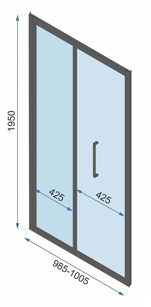 Złota kabina prysznicowa przyścienna drzwi składane 100x90 Rapid Fold Gold Rea
