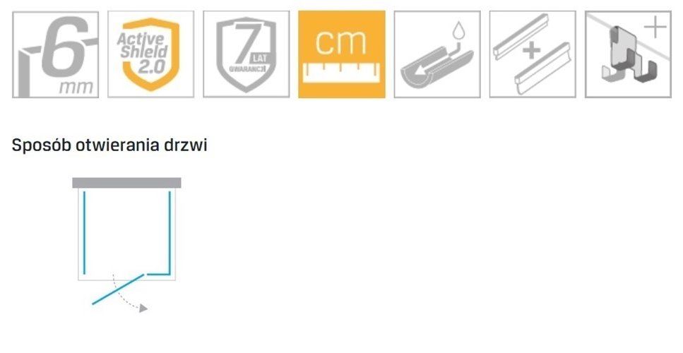 Złota kabina prysznicowa prawa 80x110 EXK-6784 Avexa Gold Shine XR New Trendy