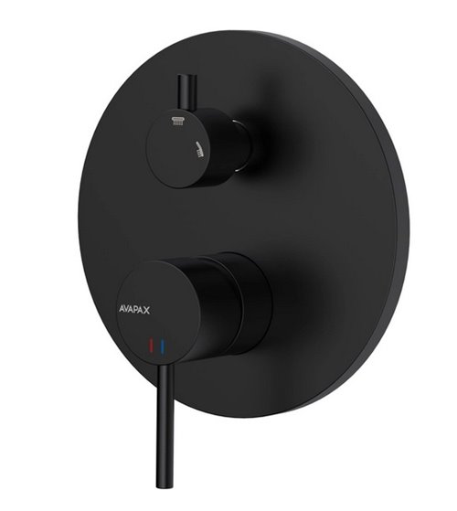 Zestaw prysznicowy podtynkowy z wylewką wannową czarny Ultimate ANUL131321 Avapax
