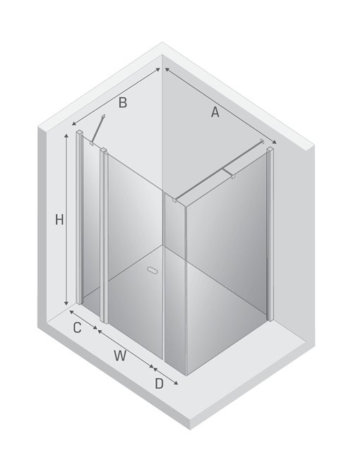 Kabina prysznicowa kwadratowa 120x120 K-0648 New Soleo New Trendy