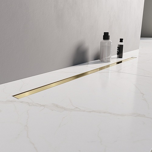 Visio Slim Gold New Trendy złoty odpływ liniowy 90 cm OL-0074 ruszt złoty polerowany