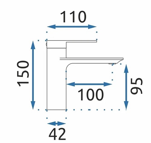 Czarna bateria umywalkowa niska Storm Black Rea