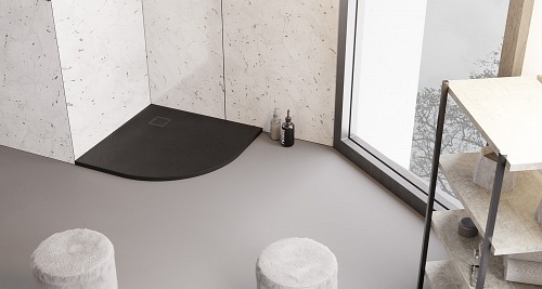 Brodzik półokrągły 90x90 czarny New Trendy Mori B-0474