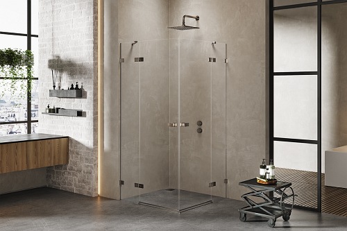 Kabina prysznicowa stal szczotkowana 120x80 EXK-3398 Avexa New Trendy Gunmetal Brushed