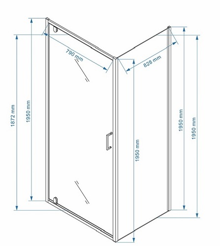 Kabina prysznicowa 90x90 kwadratowa drzwi pełne uchylne KZ04C