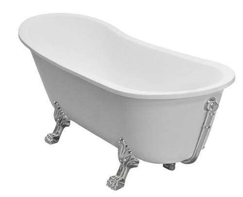 Olaya Besco wanna wolnostojąca retro 160 cm wykończenie chrom