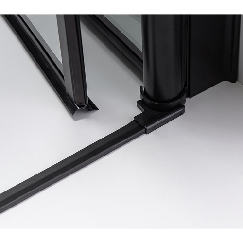 Czarna kabina prysznicowa kwadratowa loft szprosy drzwi składane 90x90 BS08B