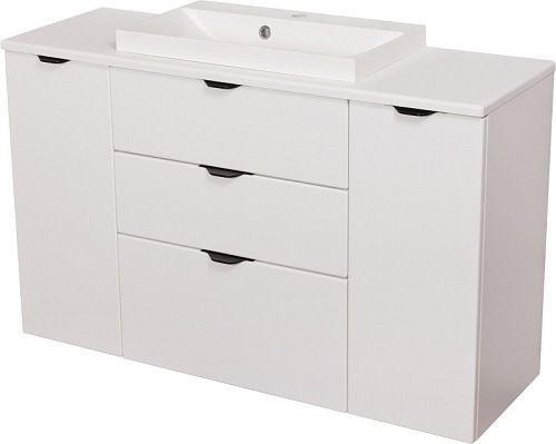 Biała szafka łazienkowa z umywalką 120/3 cm Liv Victa