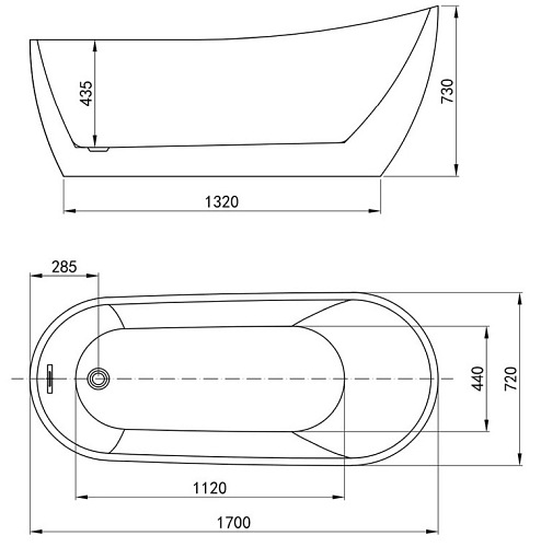 Wanna wolnostojąca 170 cm Forte Hydrosan