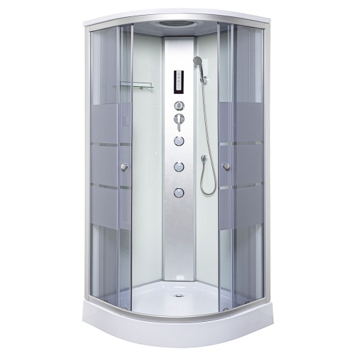 Kabina prysznicowa z jasnym środkiem niski brodzik hydromasaż 90x90 Lisa WH Kerra