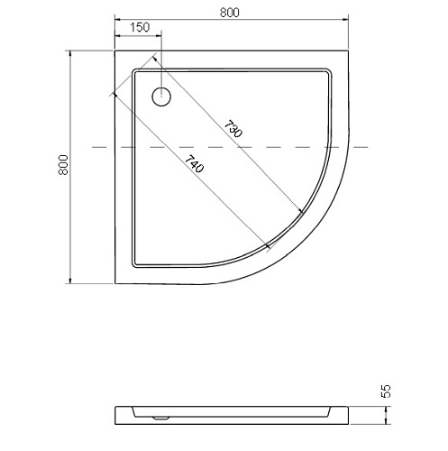 Brodzik półokrągły 80x80 Aron Besco