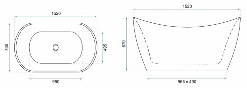 Kerrano Rea wanna wolnostojąca 150 cm biała