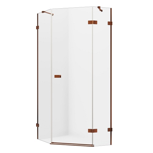 Miedziana kabina pięciokątna 100x80 EXK-3825 Avexa New Trendy Copper Brushed