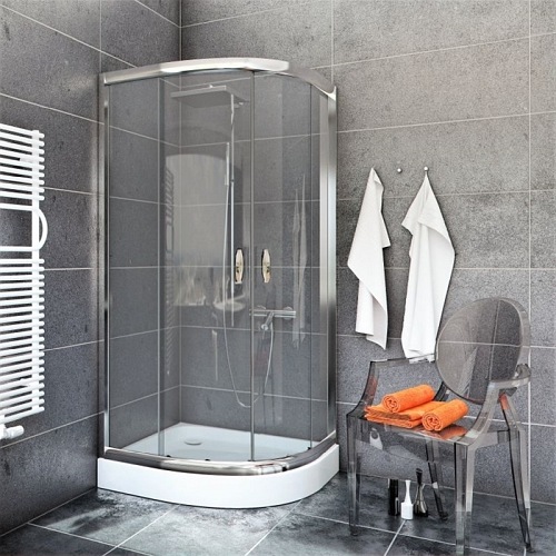 Zestaw kabina 80x80 z brodzikiem szkło przeźroczyste