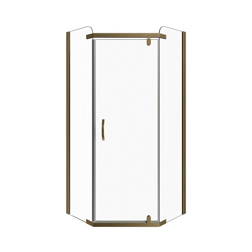 Złota kabina prysznicowa, pięciokątna 90x90 Stylio BK502PTZ+