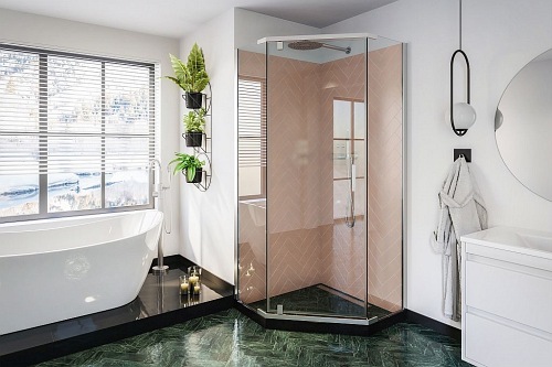 Kabina prysznicowa, pięciokątna 90x90 Stylio BK502PT+