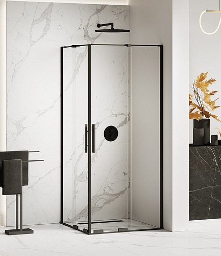 New Trendy Smart Black kabina prysznicowa kwadratowa podwójne drzwi 80x80 cm EXK-4159