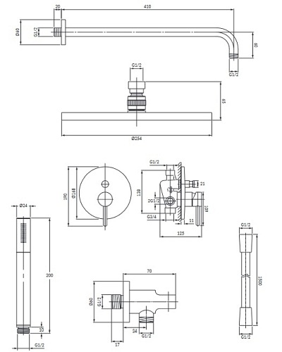 System prysznicowy podtynkowy SYSY35CP Omnires Y miedź