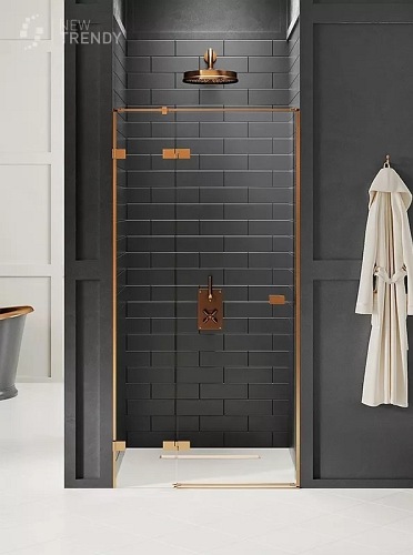 Drzwi prysznicowe uchylne lewe 130 cm EXK-3541 Avexa New Trendy Copper Brushed