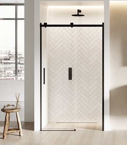 Softi Black New Trendy drzwi prysznicowe rozsuwane samodomykające do wnęki 110 cm EXK-3951