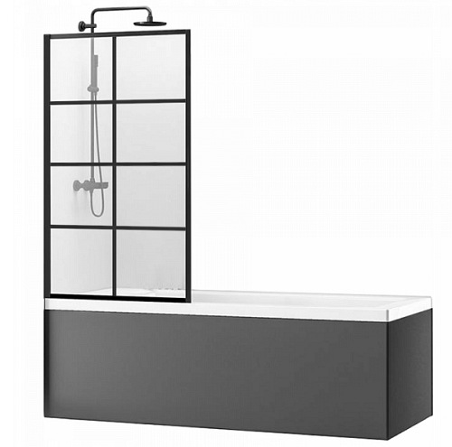 Czarny parawan nawannowy ruchomy 80 cm Lagos-1 Rea