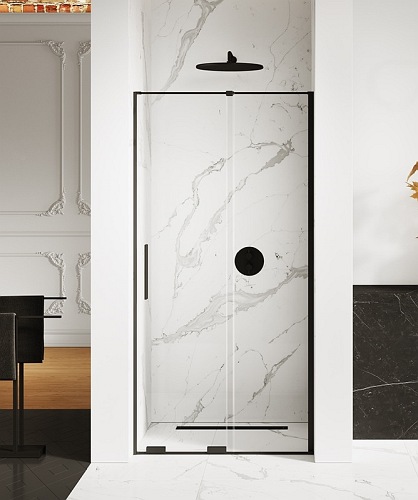 Smart New Trendy Black czarne drzwi prysznicowe wnękowe rozsuwane 120 cm EXK-4111