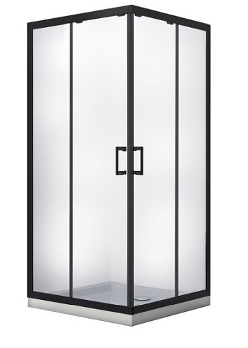 Czarna kabina prysznicowa kwadratowa 80x80 Modern Black Besco
