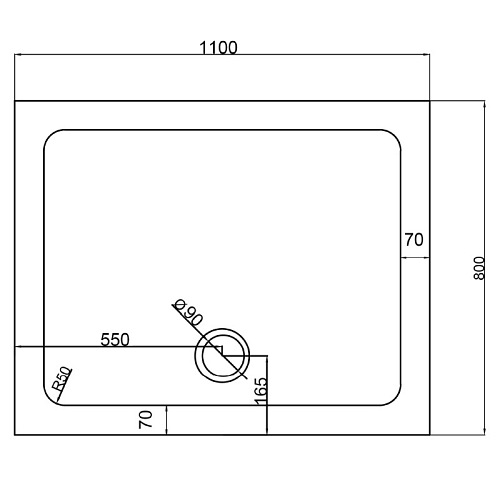 Czarny brodzik prysznicowy prostokątny 110x80 Hydrosan
