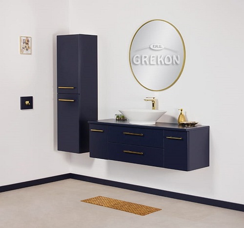 Szafka wisząca z umywalką nablatową 140/39 cm Belli Gold Gante