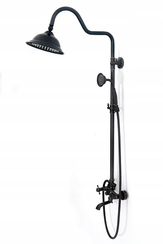 Zestaw natryskowy retro w kolorze czarnym Old Black Rea