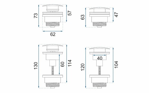 Syfon umywalkowy z korkiem klik-klak Black Mat Rea