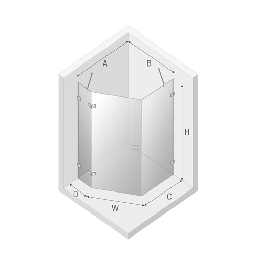 Biała kabina pięciokątna 100x80 EXK-3871 Avexa New Trendy White