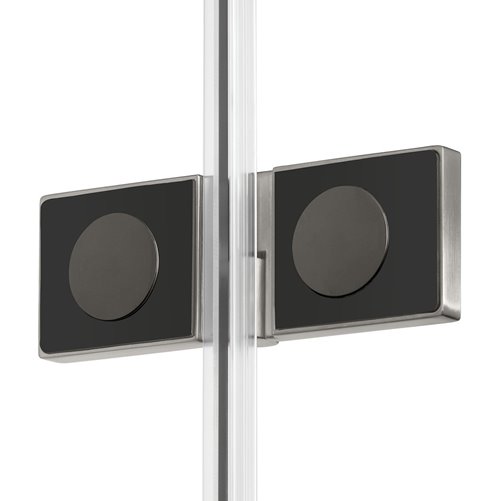 Stalowa szczotkowana kabina prostokątna składana 100x70 K-2253 New Soleo Gunmetal Brushed New Trendy