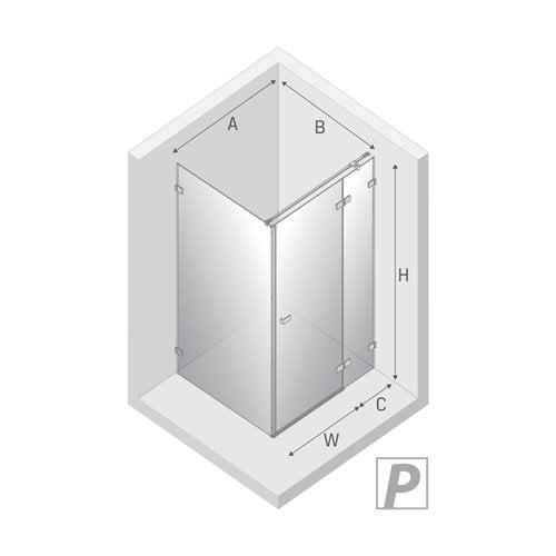 Złota kabina prysznicowa prawa 80x100 EXK-6783 Avexa Gold Shine XR New Trendy