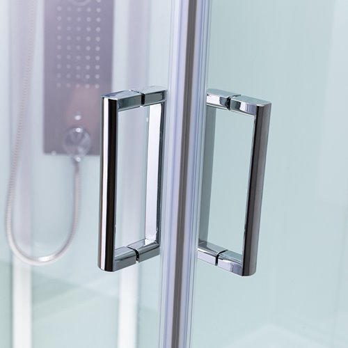 Kabina prysznicowa zabudowana prostokątna profil szczotkowany 120x80 Alma Prawa