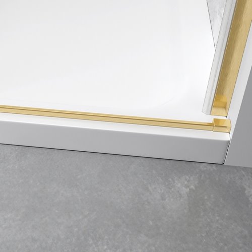 Złote szczotkowane drzwi prysznicowe do wnęki 105-110 cm rozsuwane szkło 8 mm ZES-KZ09B-GL-BR-110 zdjęcie 8