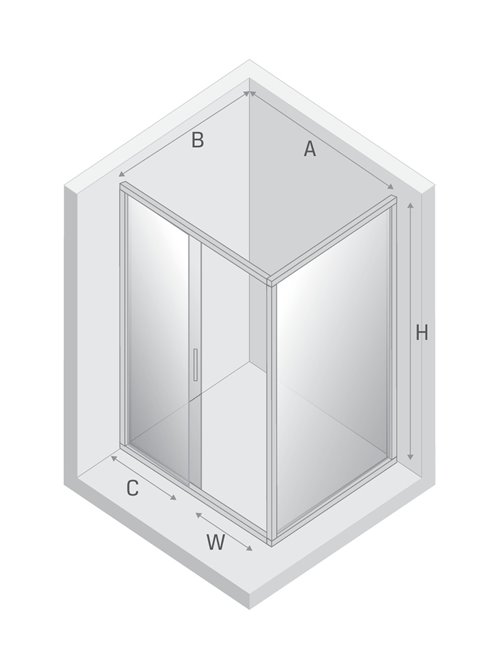 Kabina prostokątna 100x80 cm profile czarny mat K-5148 New Varia New Trendy