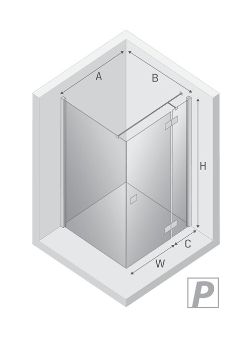 Kabina prysznicowa drzwi uchylne 90x90 prawa EXK-5119 Reflexa New Trendy