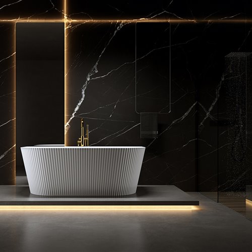 Wanna wolnostojąca przyścienna korek oraz przelew złoty 160 cm Carlo Hydrosan