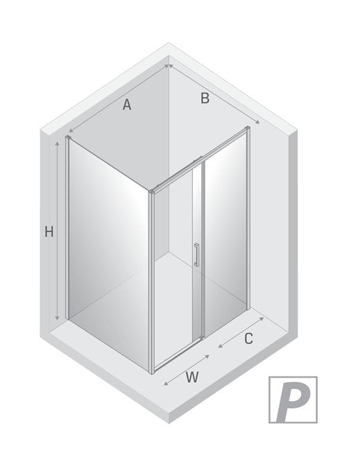 Kabina prysznicowa prostokątna prawa 120x80 złota D-0425A/D-0223B Prime New Trendy Gold