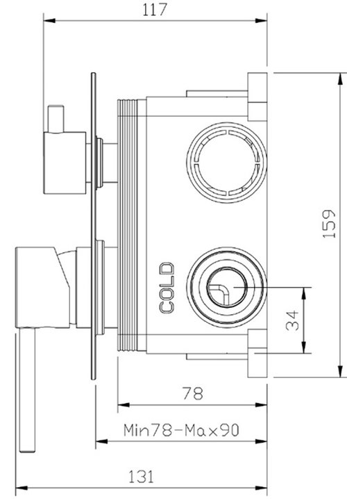 Zestaw prysznicowy podtynkowy gun metal Ultimate ANUL121421 Avapax