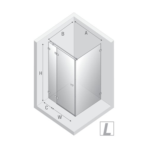 Złota kabina prysznicowa lewa 90x100 EXK-6759 Avexa Gold Shine XR New Trendy