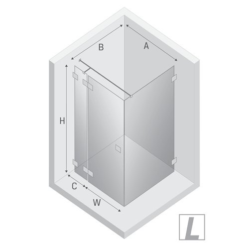 Złota kabina prysznicowa 110x80 lewa EXK-4708 Eventa Gold Shine New Trendy